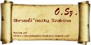 Obrusánszky Szabina névjegykártya