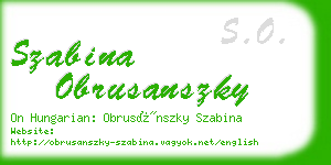 szabina obrusanszky business card